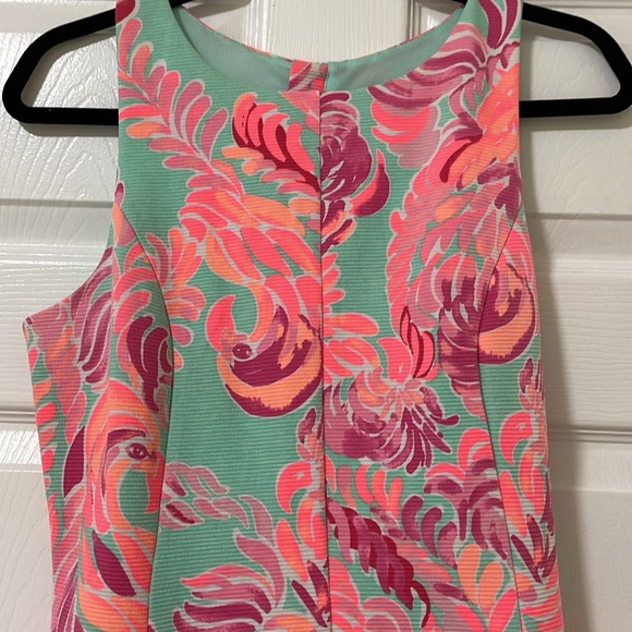 Lily Pulitzer Teal Floral Print Dress - Picture 2 of 8